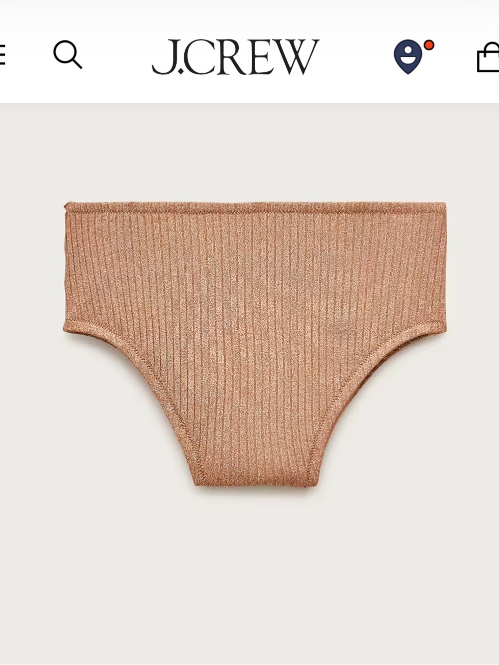 Jcrew Hallie bikini bottom in sparkle rib
